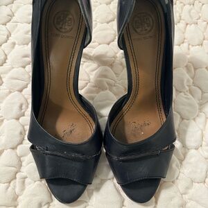 Tory Burch Navy Leather Heels